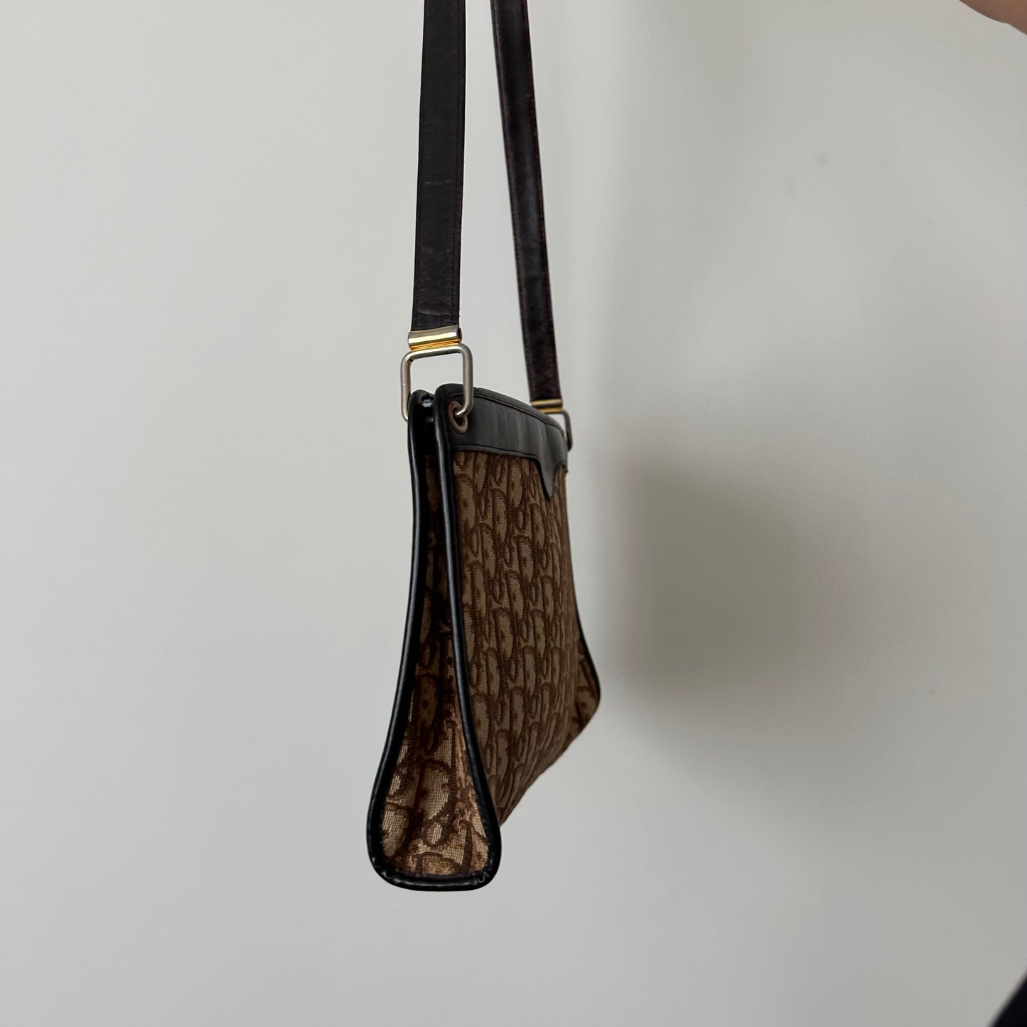 Christian Dior Brown Trotter Clutch Strap Bag