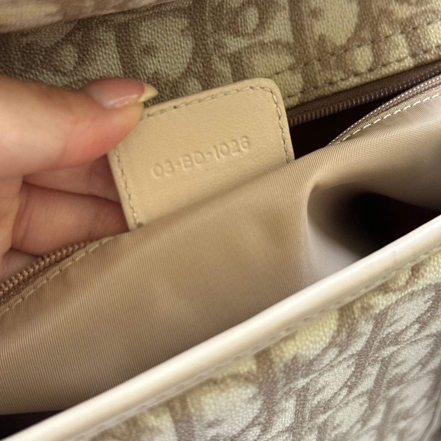 Christian Dior Romantique Beige Monogram Bow Shoulder Bag