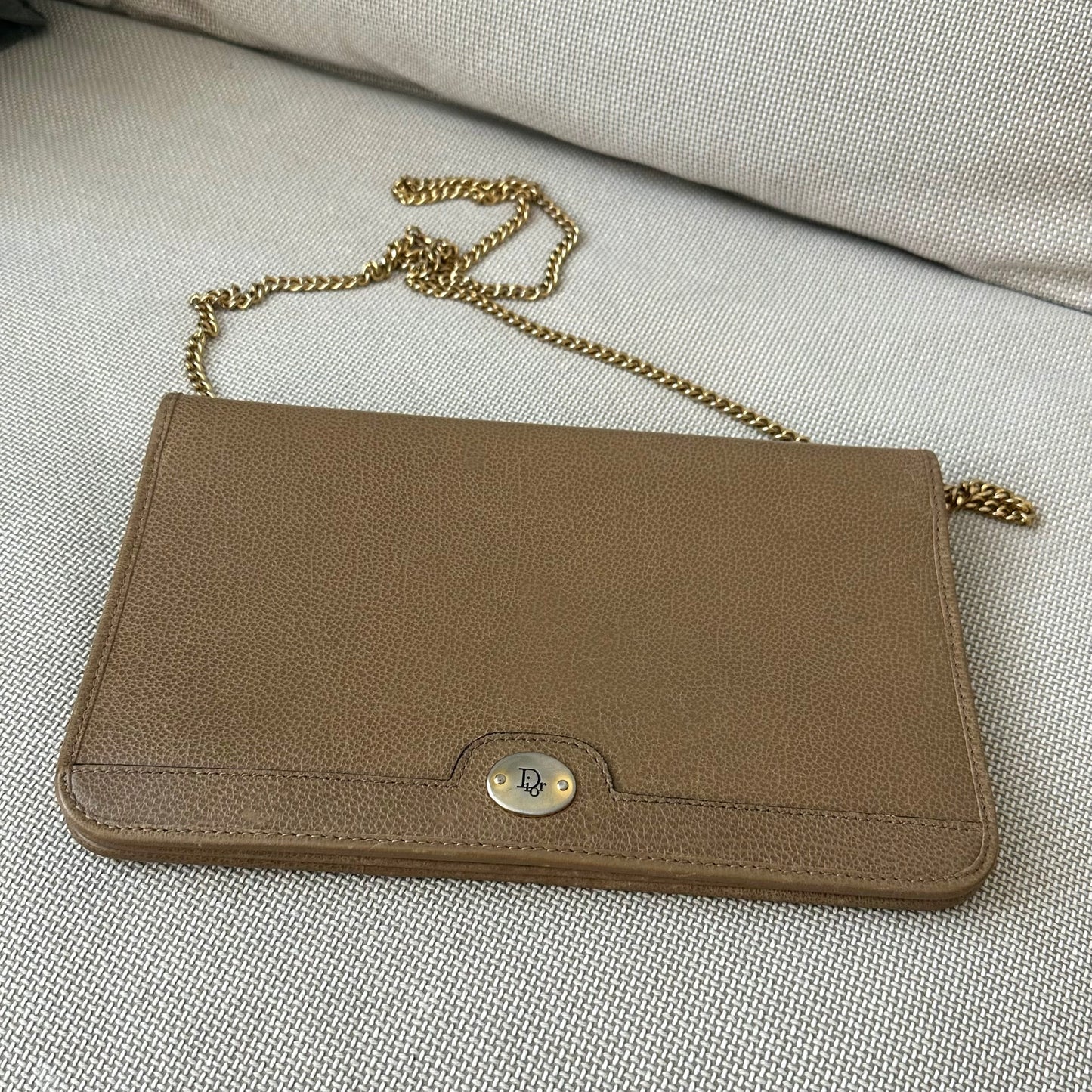 Christian Dior Brown Classic Leather Convertible Chain Bag