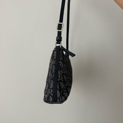 Christian Dior Black Trotter Monogram Shoulder Bag