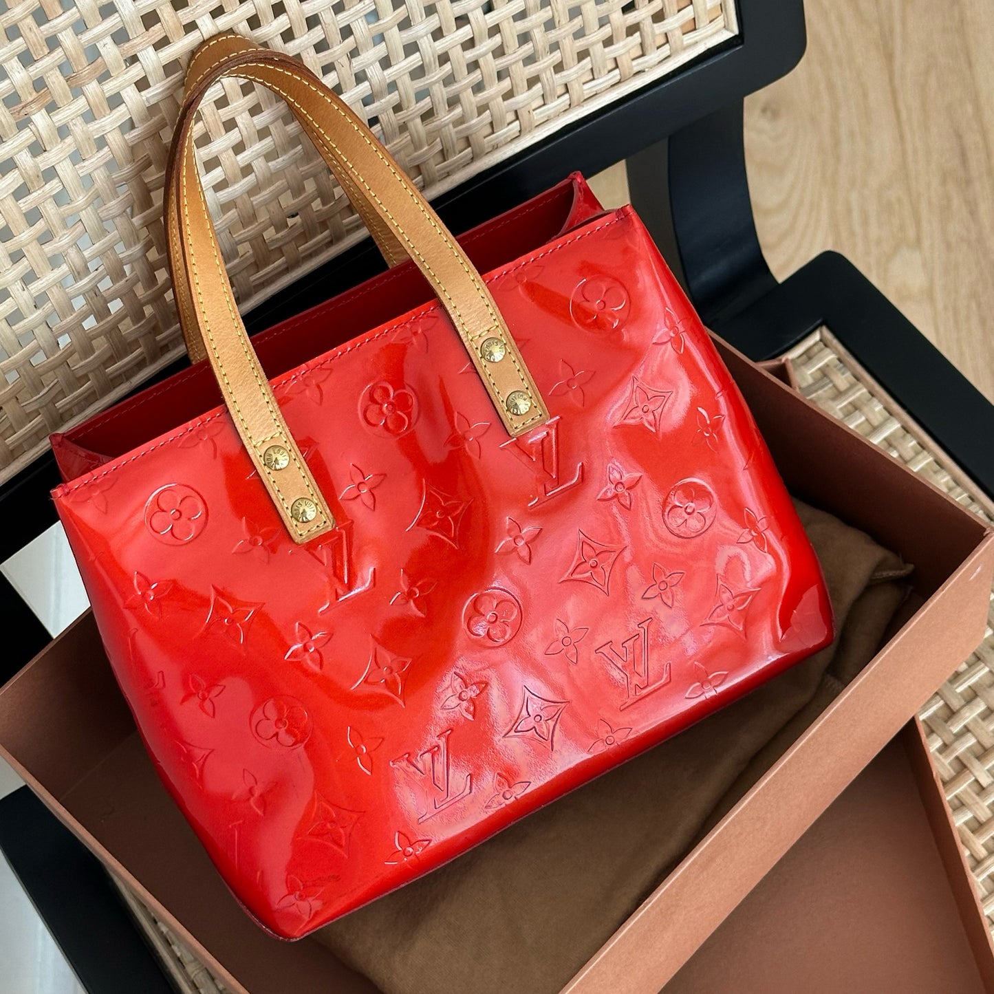 Louis Vuitton Vernis Red Reade PM Bag w/ Box & Dustbag