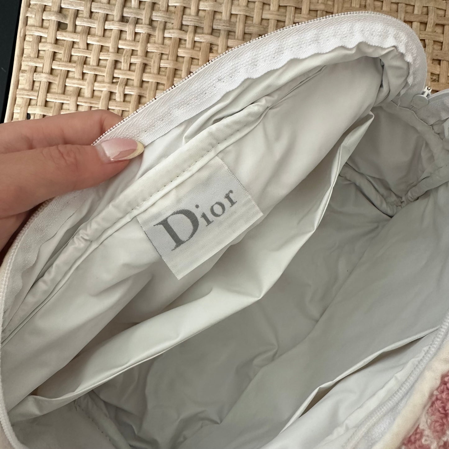 Christian Dior Pink Monogram Terry Cloth Bag