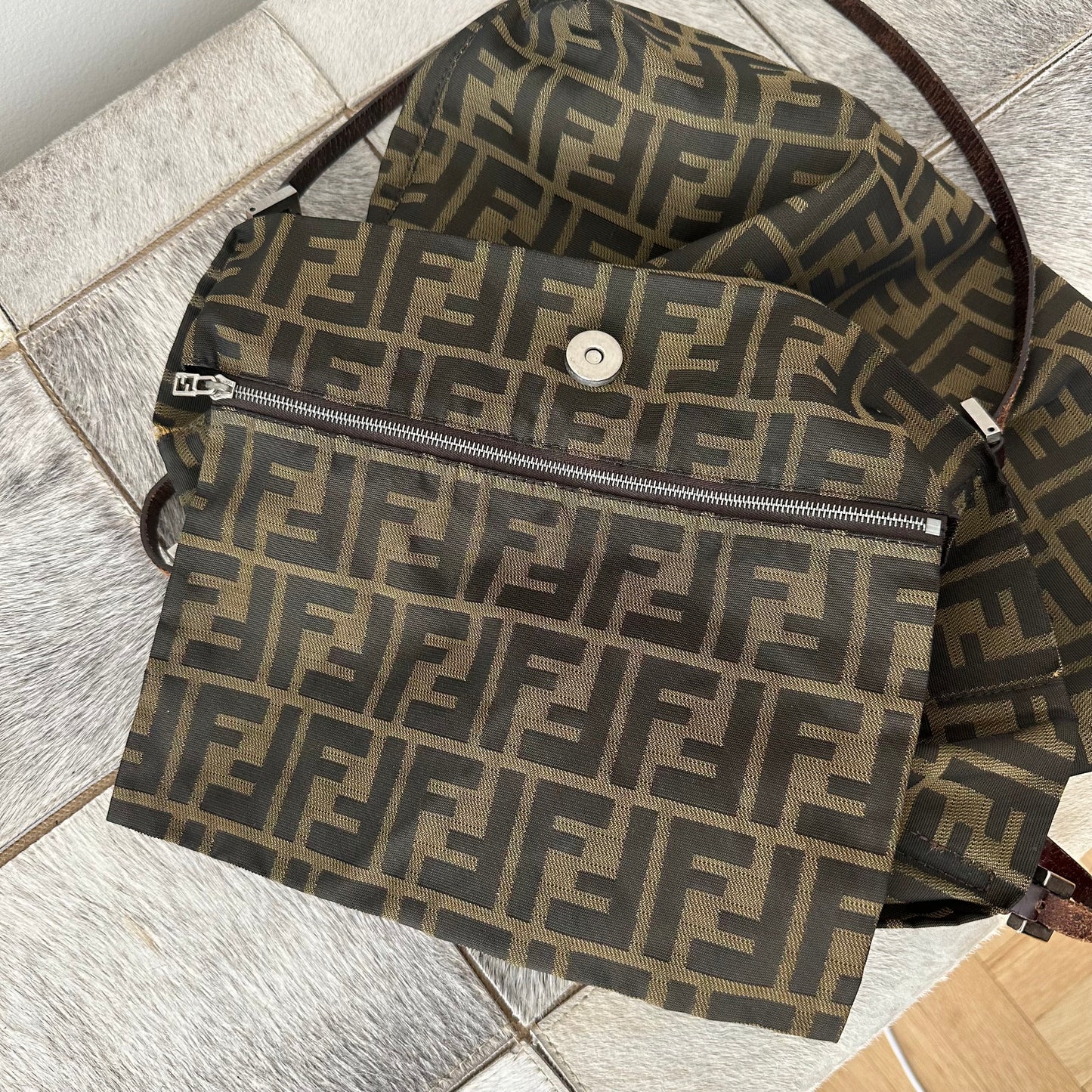 Fendi Zucca Monogram Shoulder Tote