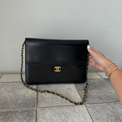 Chanel Black Smooth Lambskin Flap Bag