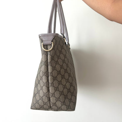 Gucci Monogram Supreme Medium Joy Lilac Tote Bag