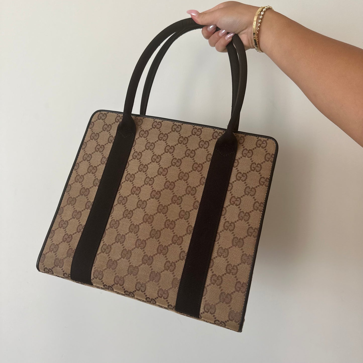 Gucci Brown Monogram Classic Structured Tote