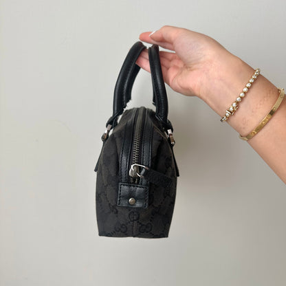 Gucci Black Monogram Mini Boston Bag