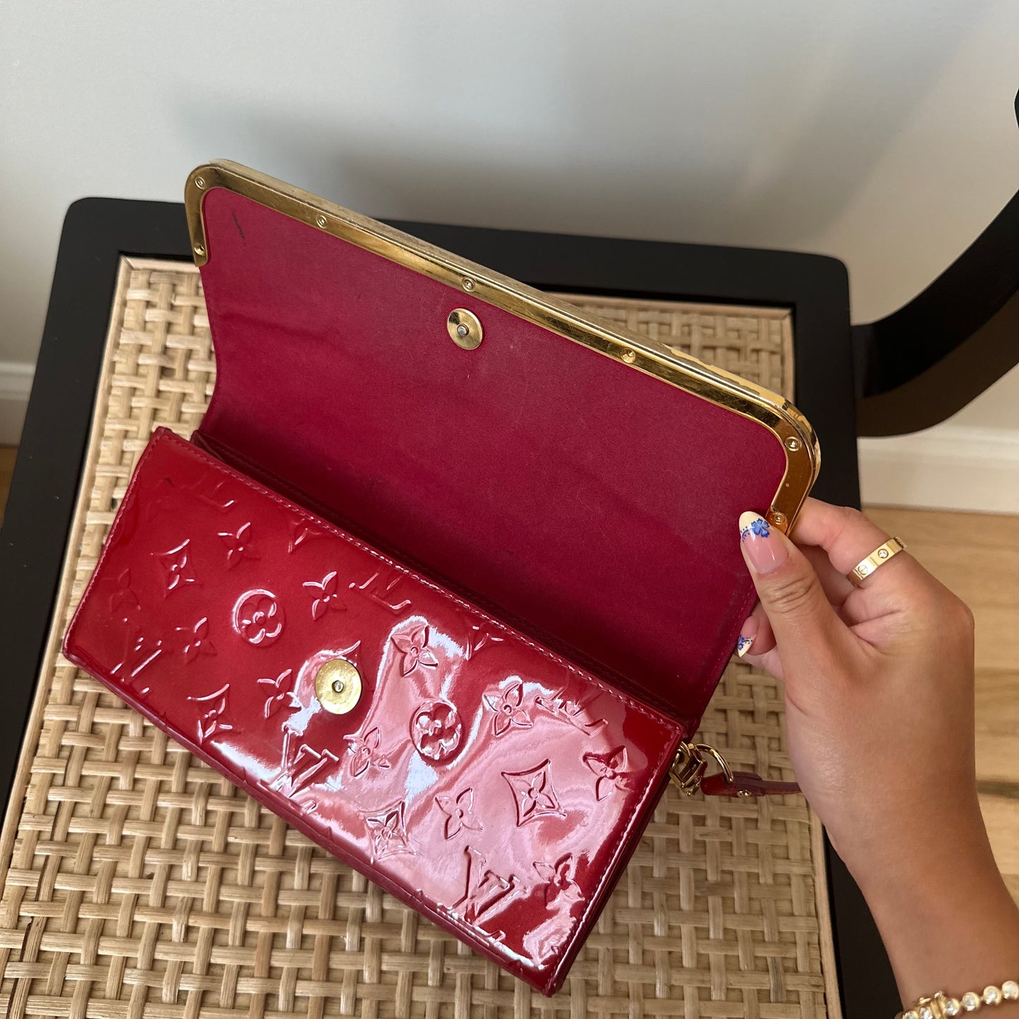 Louis Vuitton Red Vernis Pouch Shoulder Bag