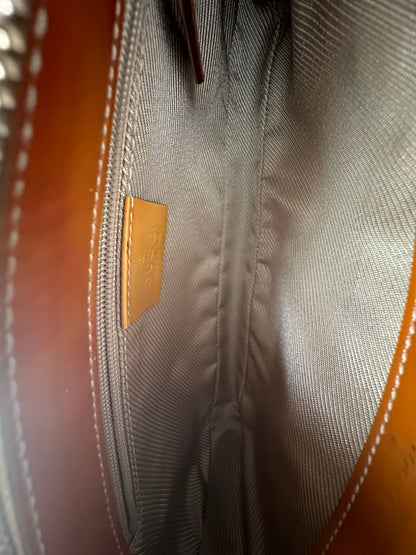Gucci Brown Monogram Orange Patent Leather Shoulder Bag