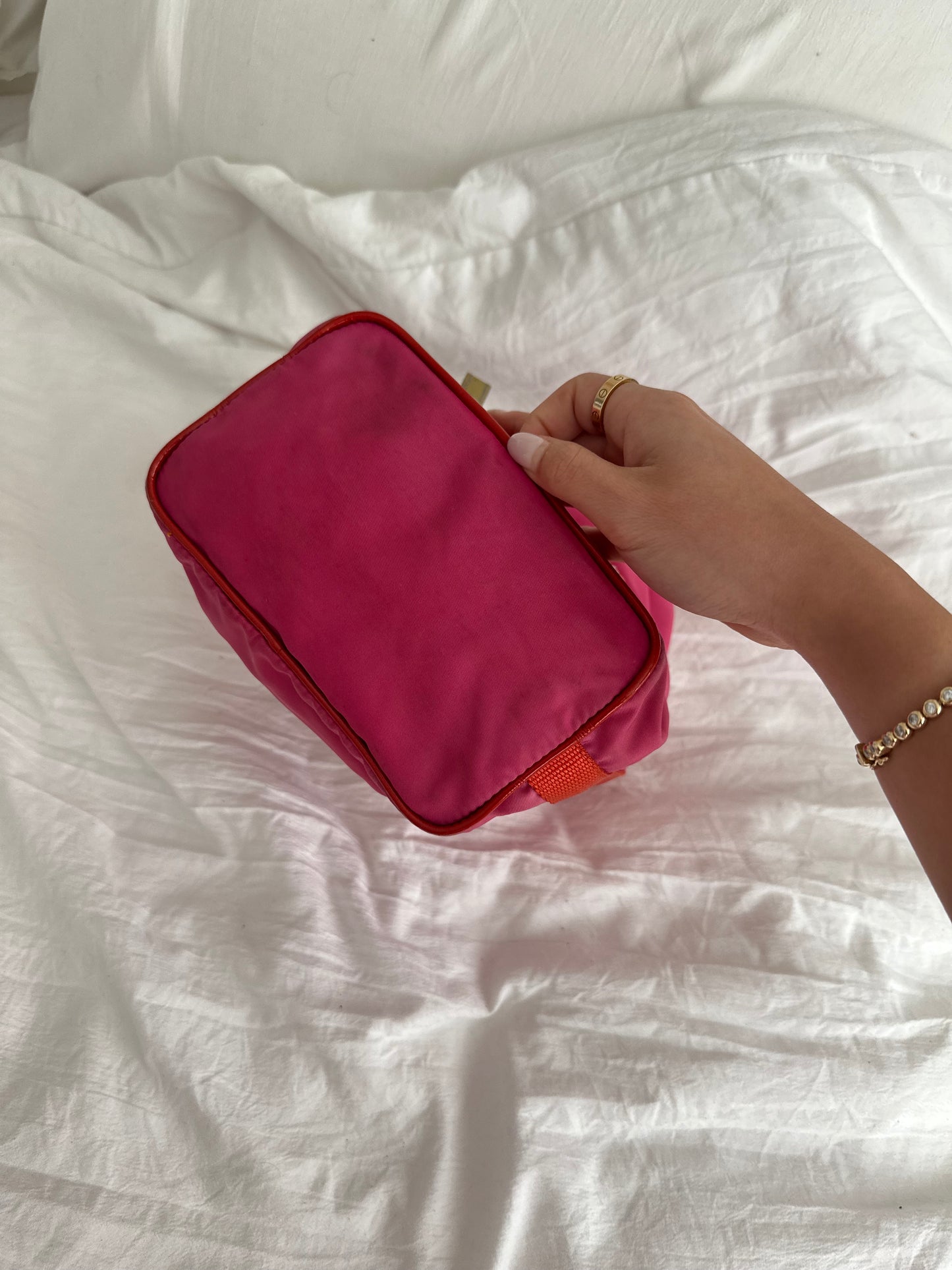 Prada Pink & Orange Cargo Bucket Bag