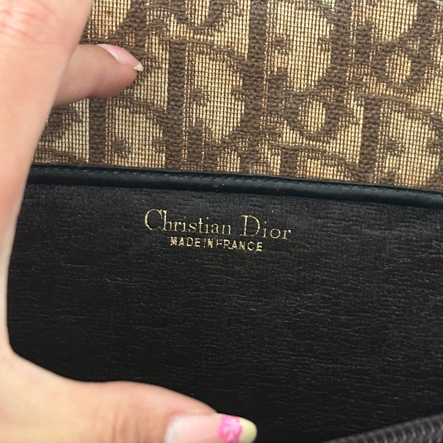 Christian Dior Brown Trotter Monogram Double Buckle Shoulder Bag