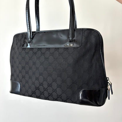 Gucci Monogram Black Shoulder Bag