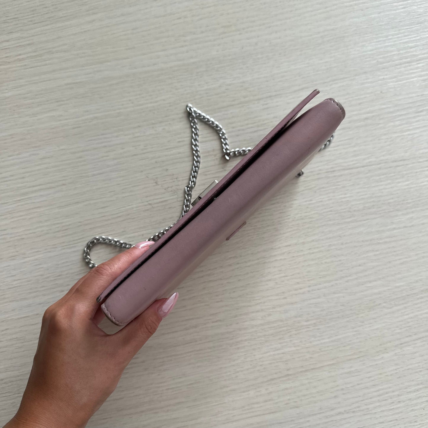 YSL Pink Leather Kate Wallet On Chain