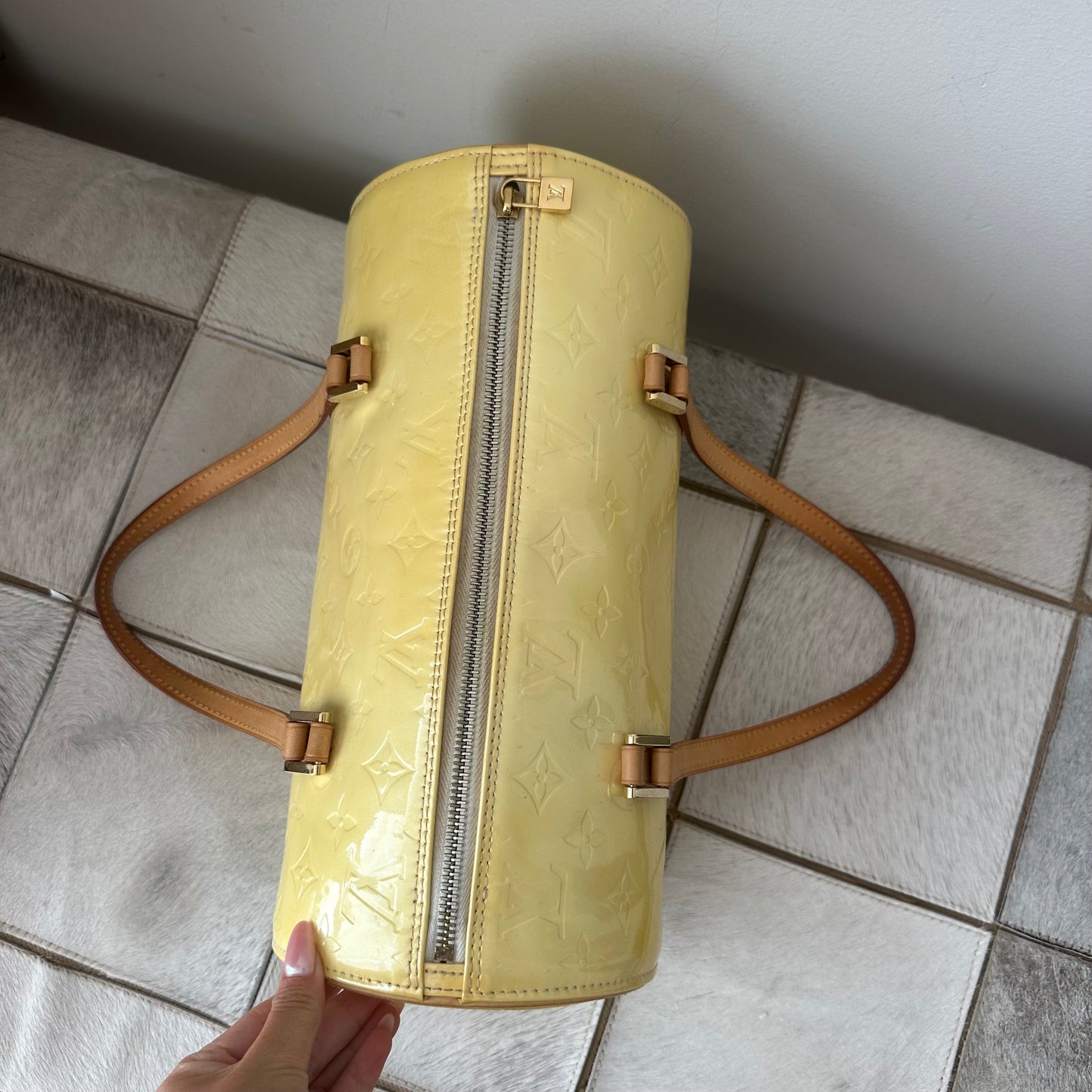 Louis Vuitton Yellow Vernis Bedford Bag w/ Dustbag