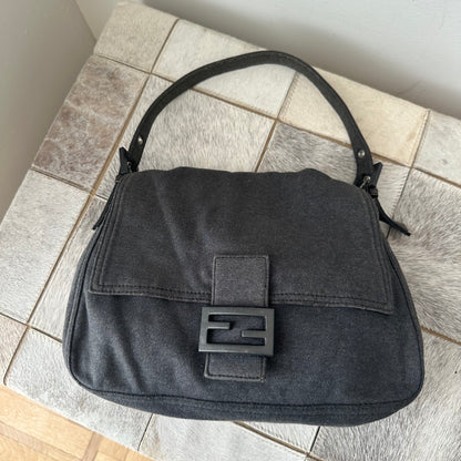 Fendi Mamma Baguette Cotton Shoulder Bag