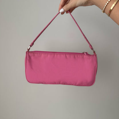 Prada Pink Nylon Vela Pochette Bag