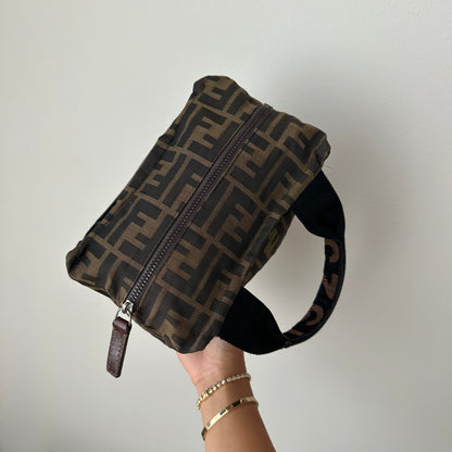 Fendi Brown Zucca Monogram Top Handle Mini Tote