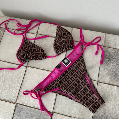 RARE Fendi Brown Monogram Bikini Set