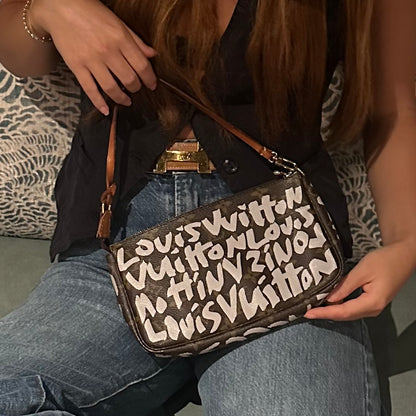 Louis Vuitton Graffiti White Monogram Pochette