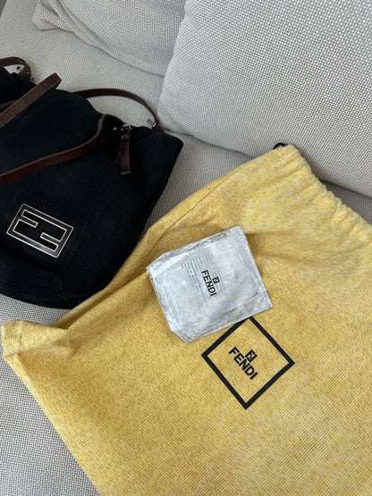 Fendi Black Suede Shoulder Bag w/ Dustbag