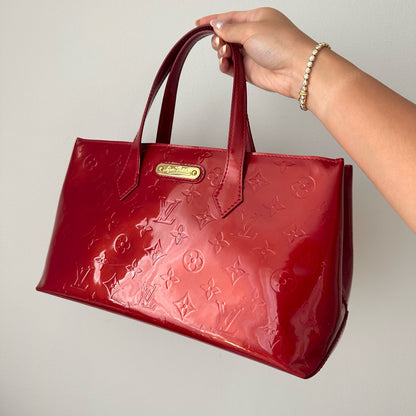 Louis Vuitton Red Vernis Patent Leather Monogram Wilshire Bag