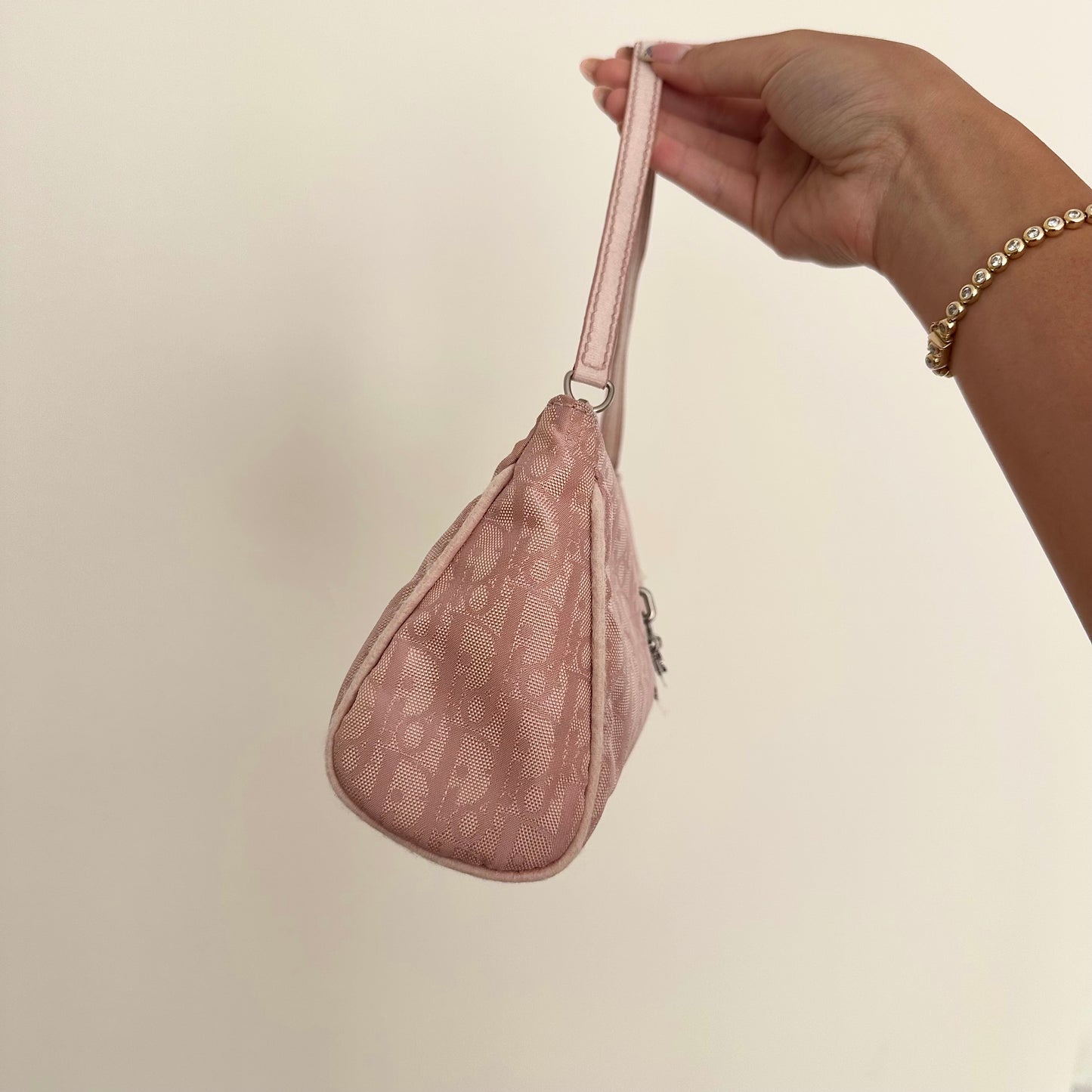 Christian Dior Light Pink Monogram Pochette Bag