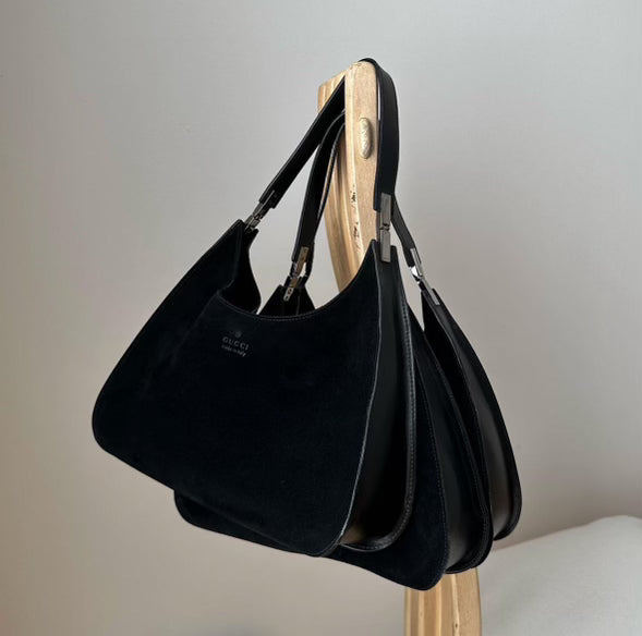 Gucci Black Suede Classic Shoulder Bag